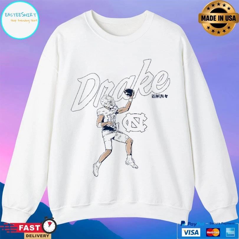 North Carolina Tar Heels Football Drake Maye Finger Roll Pro T-shirts