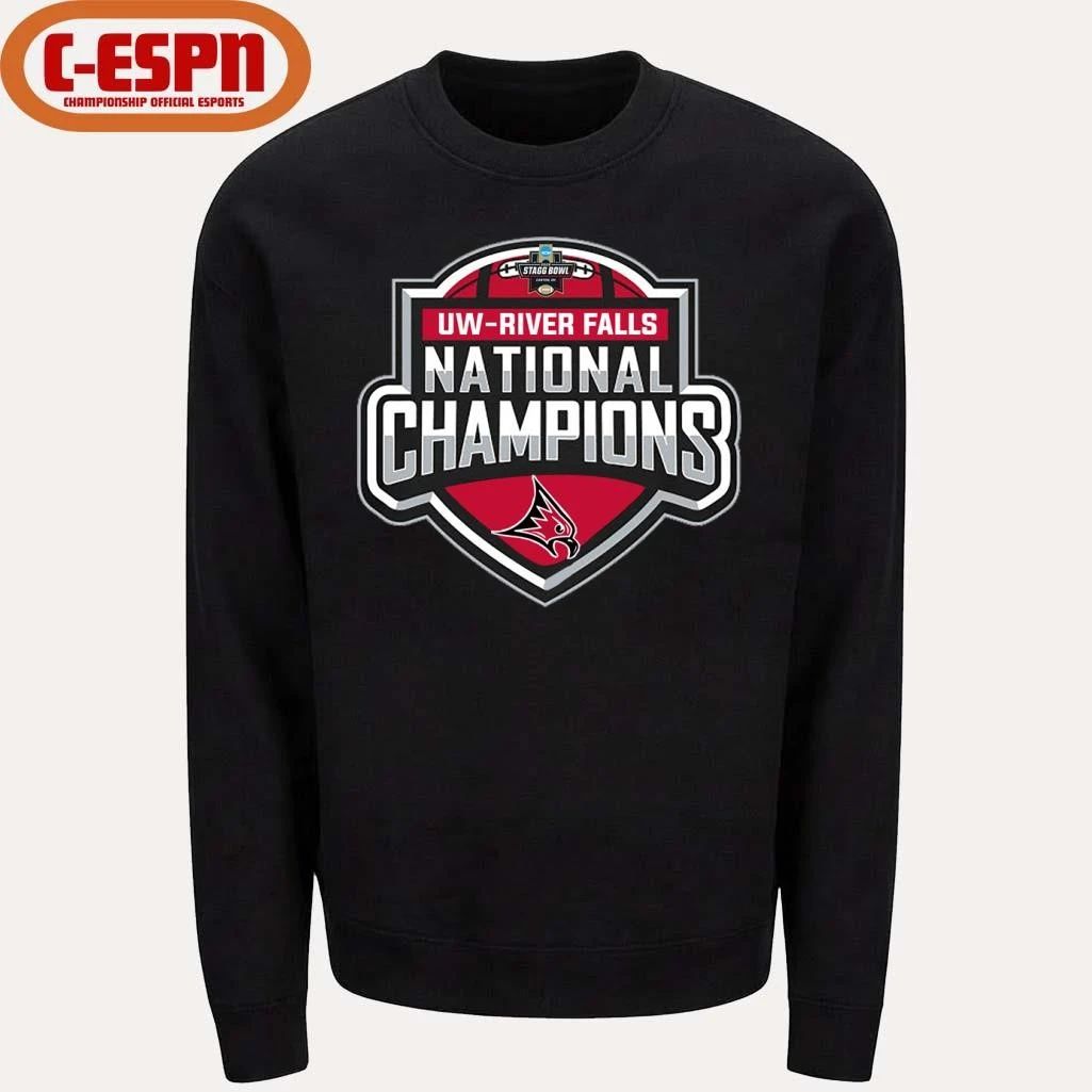 UW-River Falls Falcons 2025-26 DIII Football National Champions Logo T-Shirt