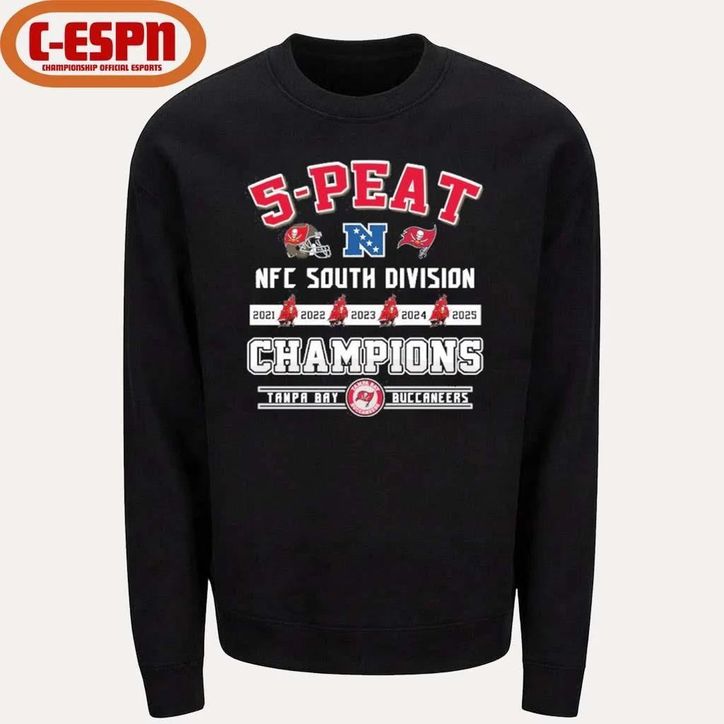 5 Peat NFC South Champions Tampa Bay Buccaneers Shirt