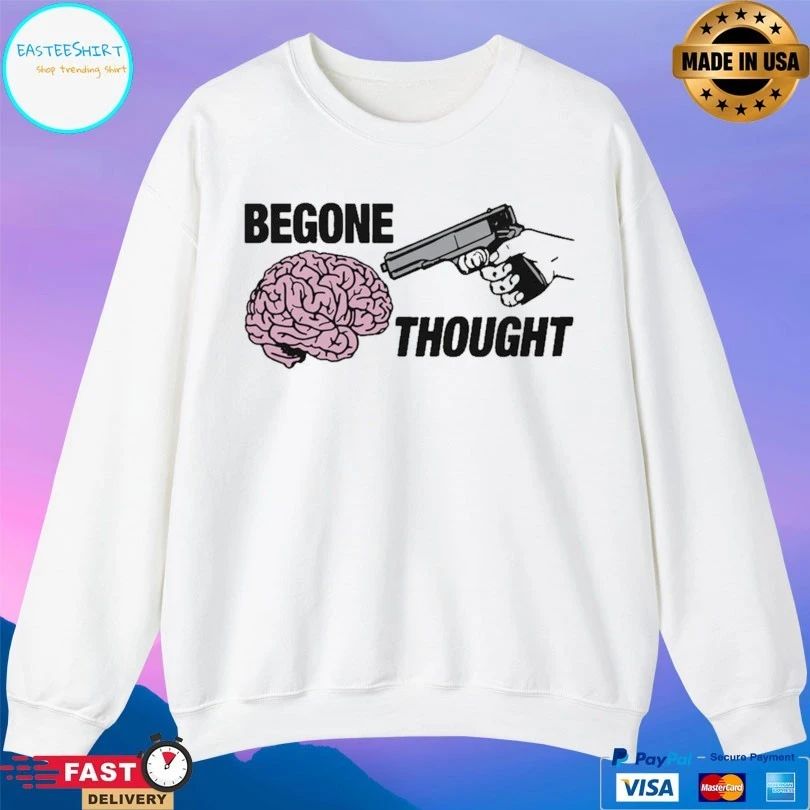 Begone Thought Brain And Gun T-shirts