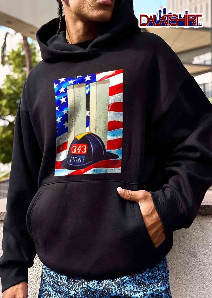Fdny 343 Firefighter Helmet World Trade Center American Flag shirt