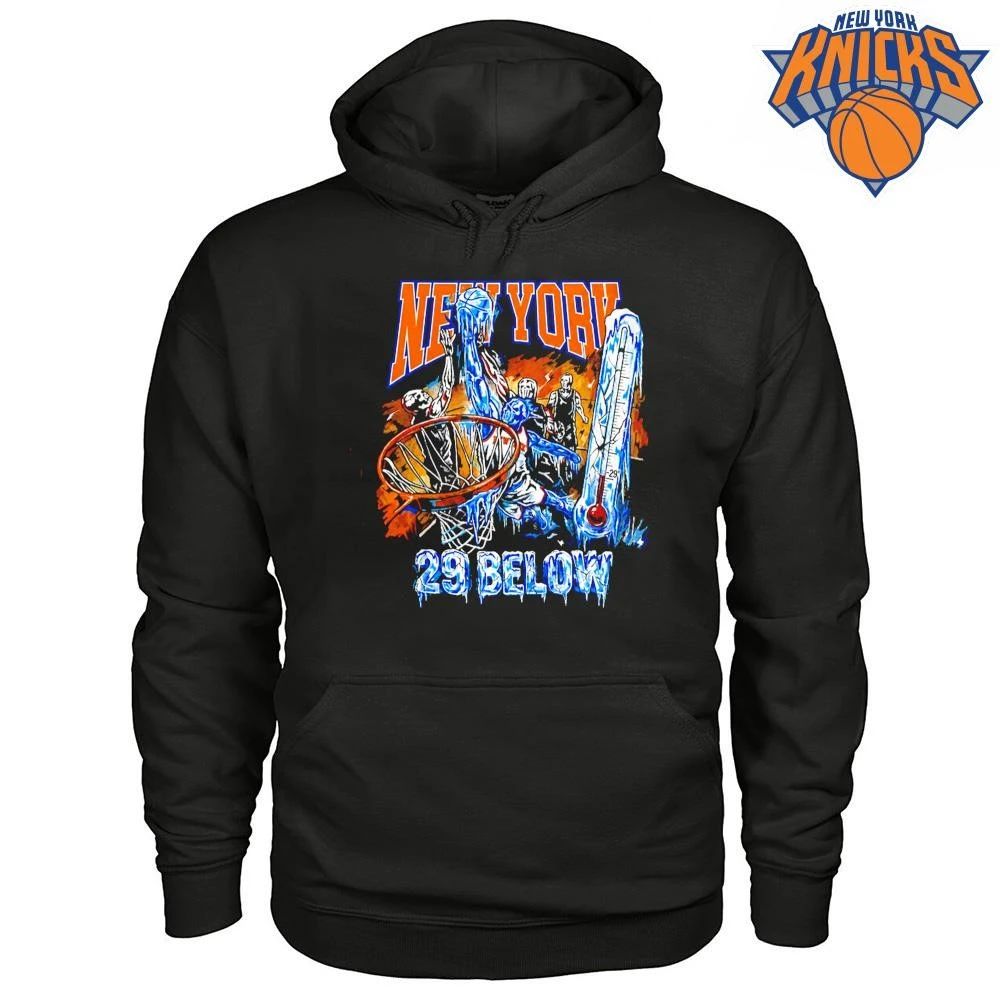 New York Knicks Champions NBA 2026 29 Below Frozen Dunk Ice Thermometer Basketball Shirt