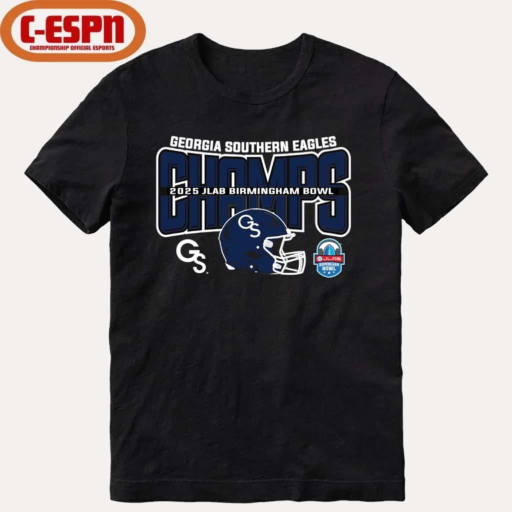 Georgia Southern Football 2025 JLAB Birmingham Bowl Champions Helmet Shirt