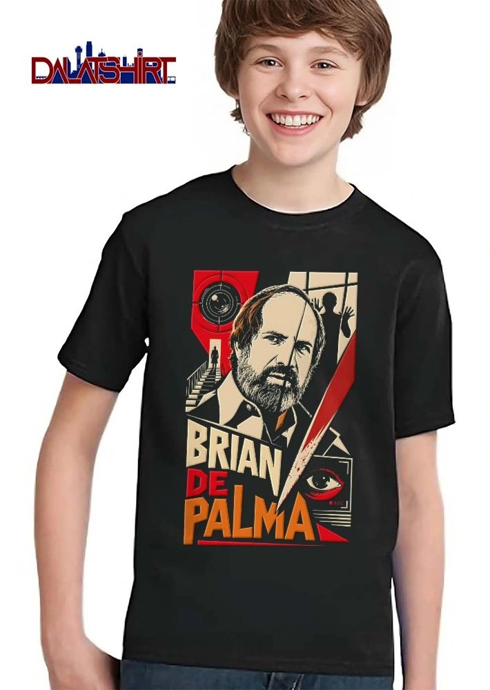 Brian De Palma Director Portrait Silhouette Lens Eye Knife Graphic shirt