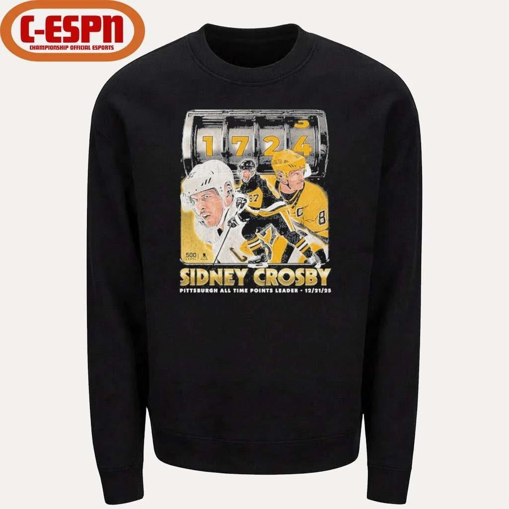 1724 Sidney Crosby Pittsburgh All Time Points Leader shirt