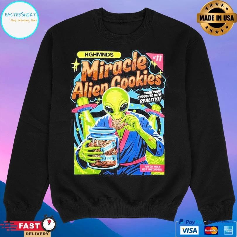 Miracle Alien Cookies Turn Your Thoughts Into Reality Snacks T-shirts
