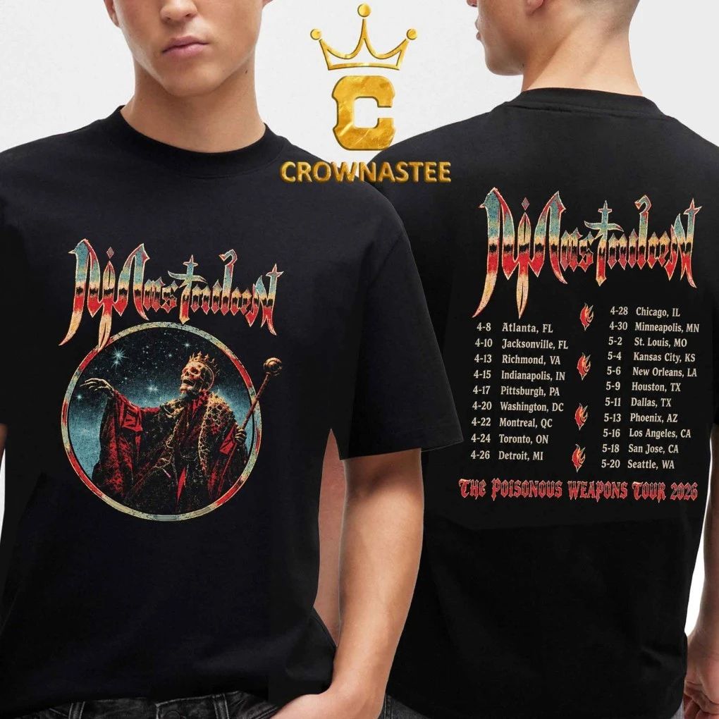 Mastodon 2026 The Poisonous Tour Dates Skeleton Two Sided Shirt