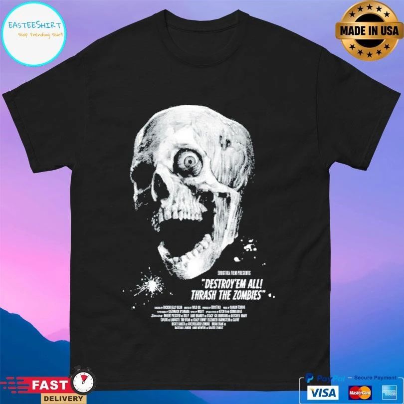 Skull Destroy’ Em All Thrash The Zombies T-shirts