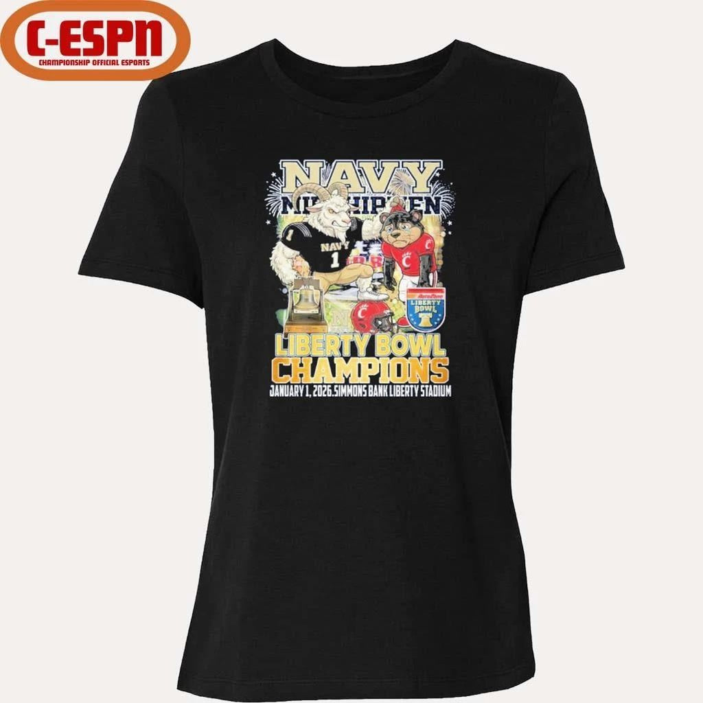 Navy Midshipmen Mascot Liberty Bowl Champions 2026 Shirt