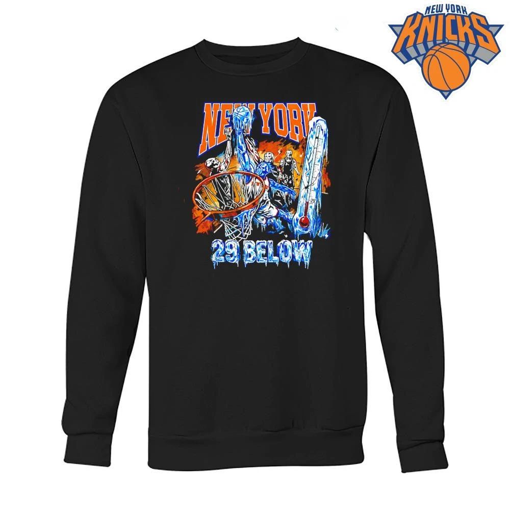 New York Knicks Champions NBA 2026 29 Below Frozen Dunk Ice Thermometer Basketball Shirt