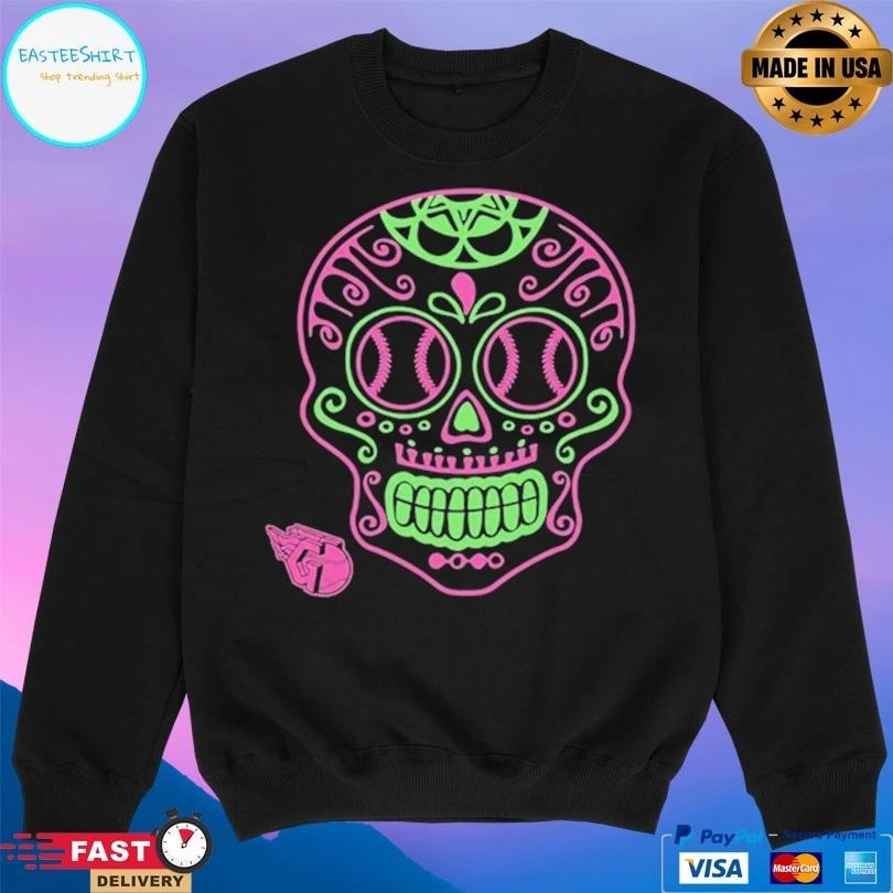 Cleveland Guardians Luxe Signature Knit Sugar Skull T-shirt