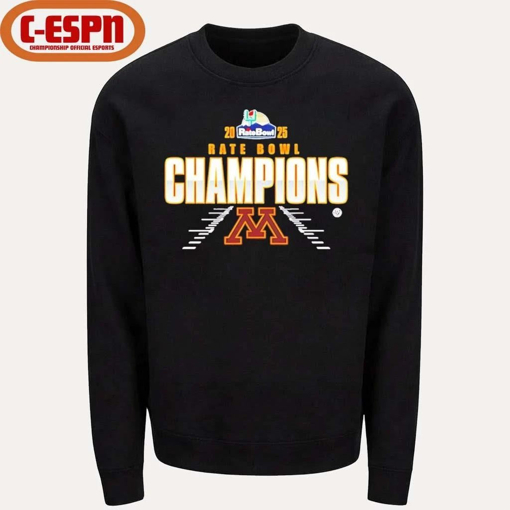 Minnesota Golden Gophers 2025 Rate Bowl Champions Shirt