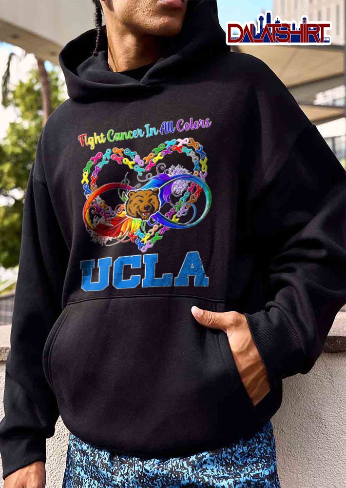 Ucla Bruins NCAA Fight Cancer In All Colors Bear Head Ribbon Heart Infinity Symbol shirt