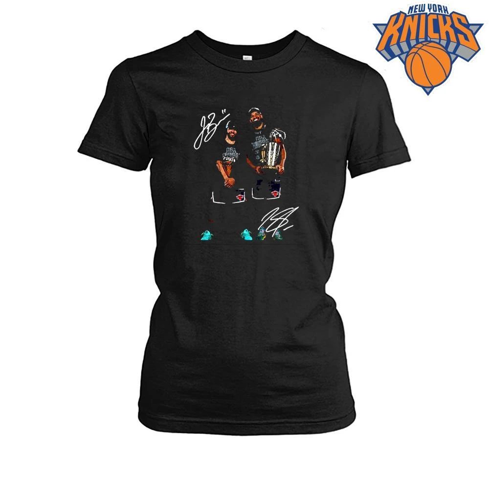 New York Knicks Champions NBA 2026 Jalen Brunson and Josh Hart Trophy Celebration Tee Shirt