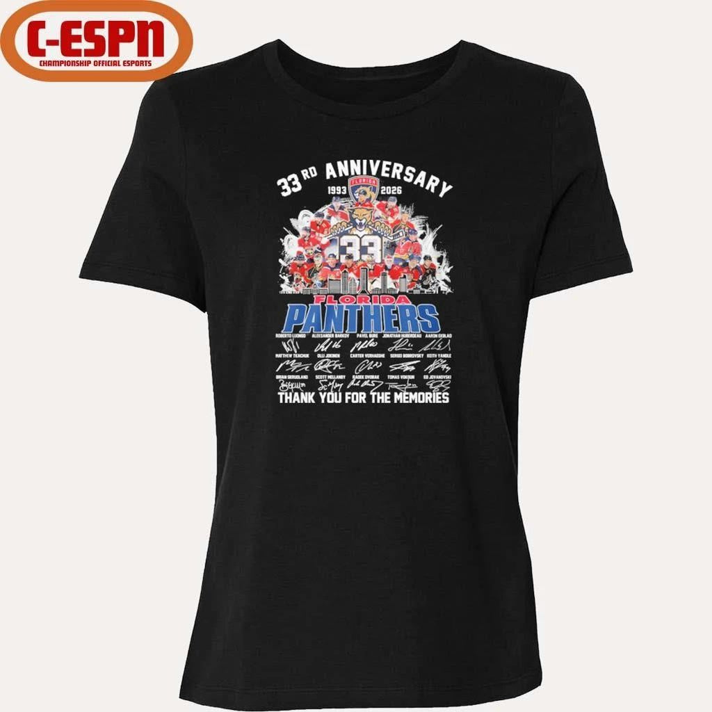 33rd Anniversary 1933-2026 Florida Panthers Team Hockey Signatures Shirt