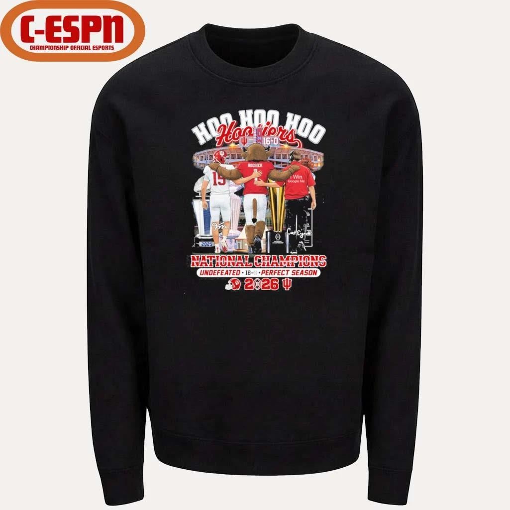IU Football Hoo Hoo Hoo Hoosiers National Champions Undefeated 16-0 Perfect Season Shirt