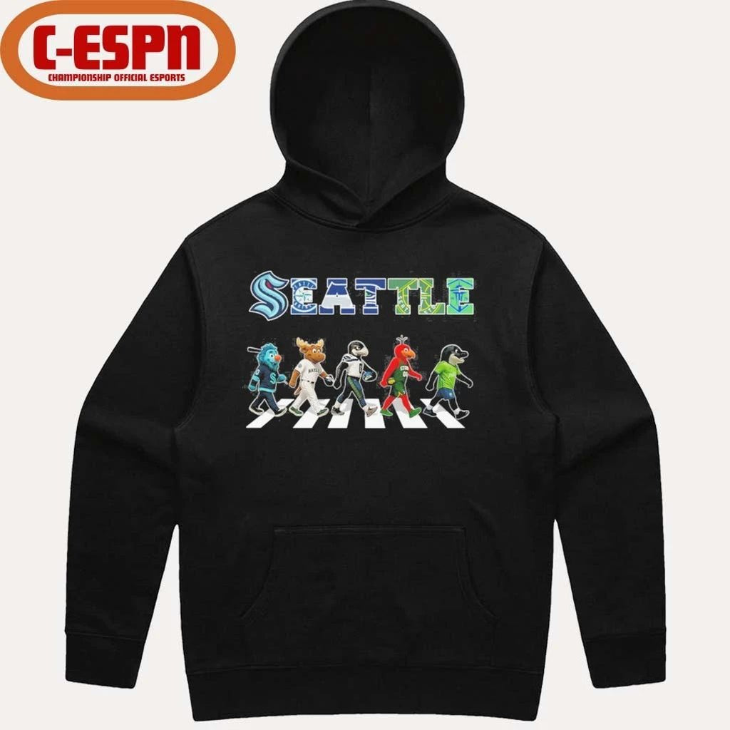 Seattle Sports Teams Mascot Abbey Road Shirt