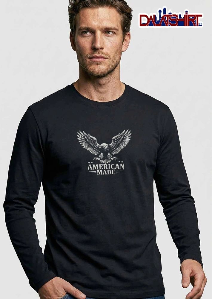 American Made Vintage Bald Eagle Spreading Wings Talons Line Art shirt