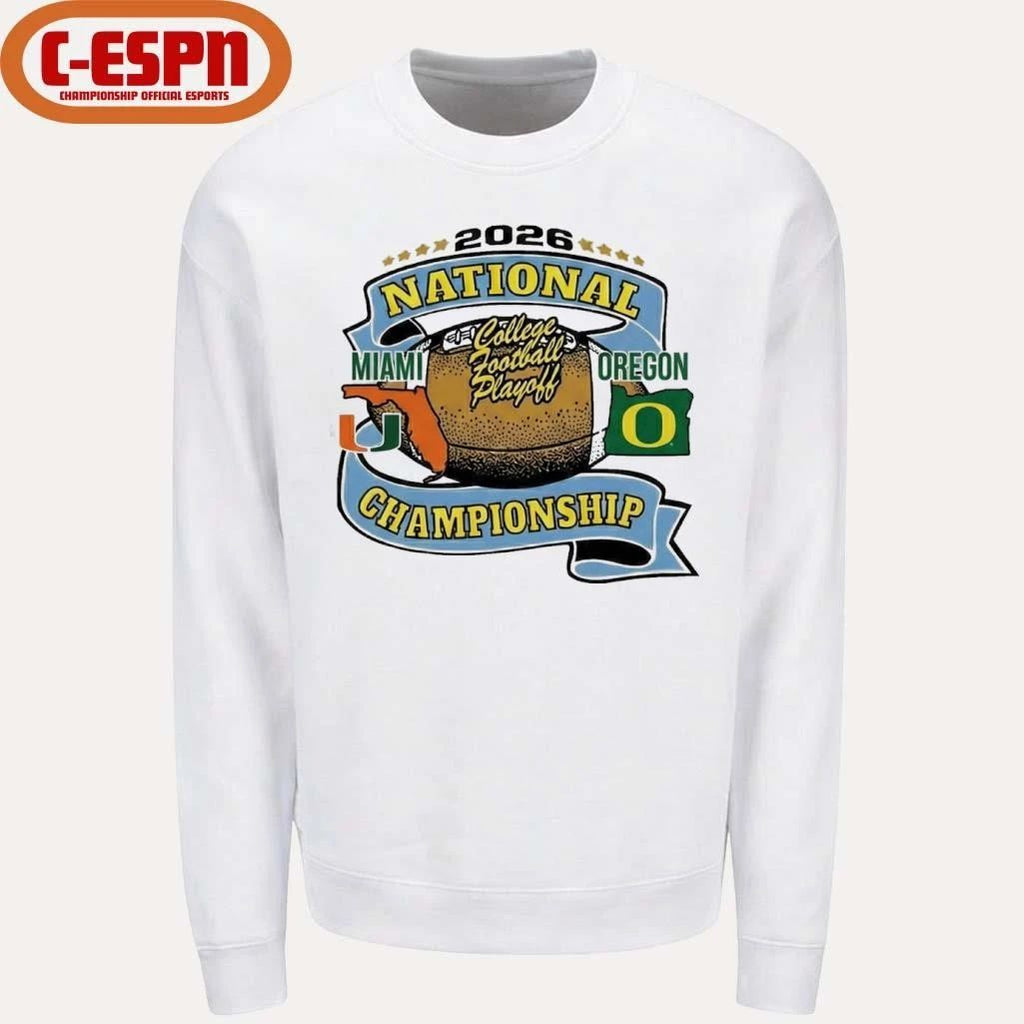 Oregon Vs Miami 2026 CFP National Championship Game January 19th T-Shirt