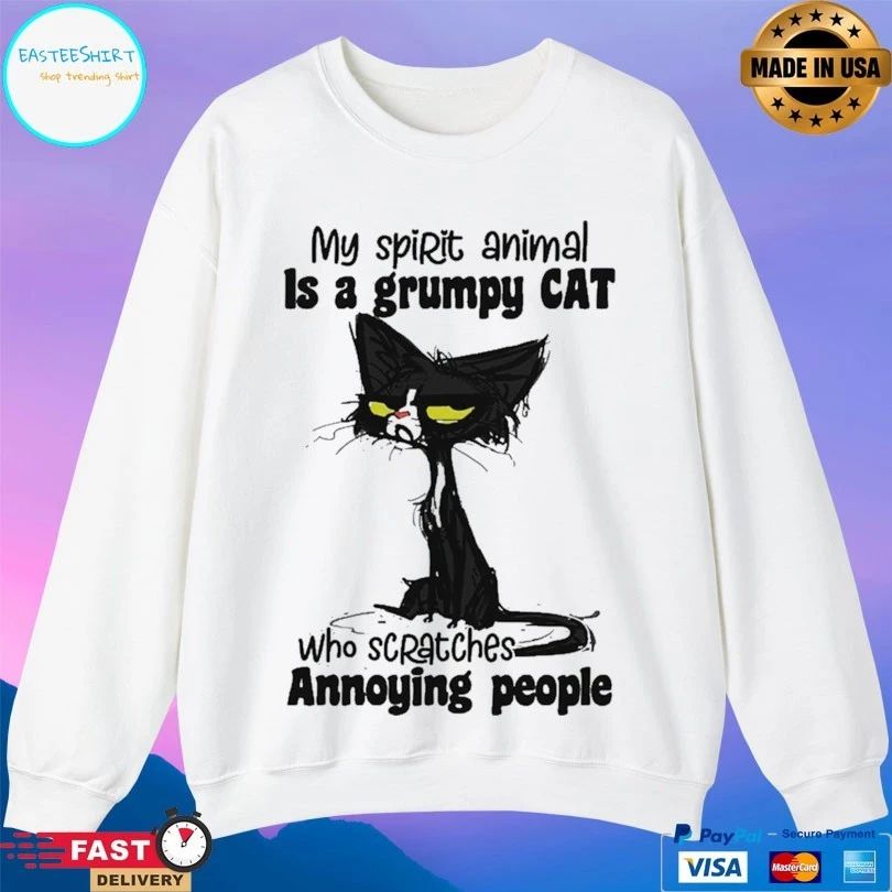 Cat My Spirit Animal Is A Grumpy Cat Who Scratches Annoying People T-shirt