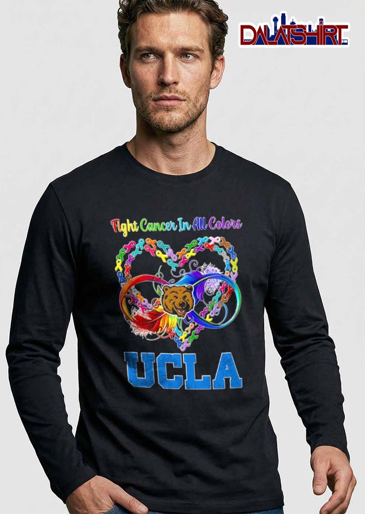 Ucla Bruins NCAA Fight Cancer In All Colors Bear Head Ribbon Heart Infinity Symbol shirt