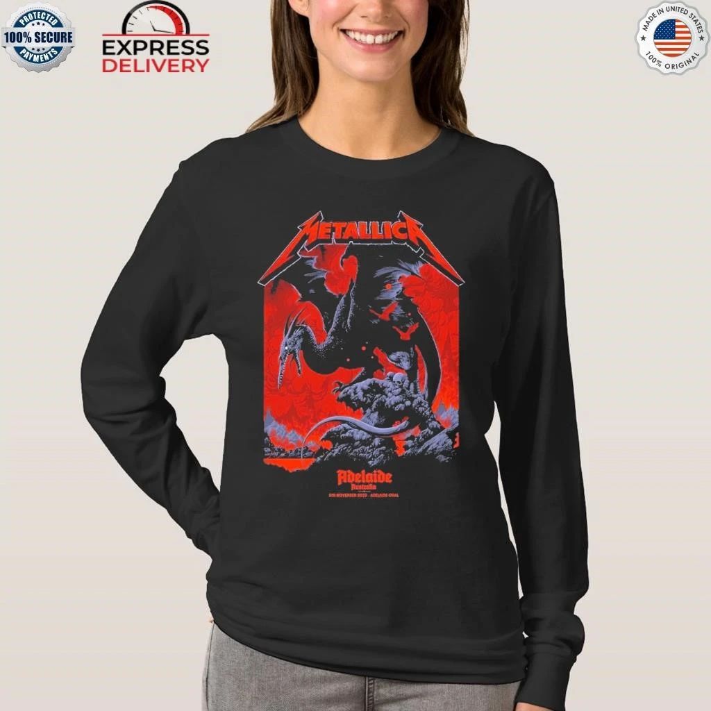 Metallica M72 Adelaide Australia Pop Up By Ken Taylor At Adelaide Oval On November 5 2025 Pterosaur Shirt