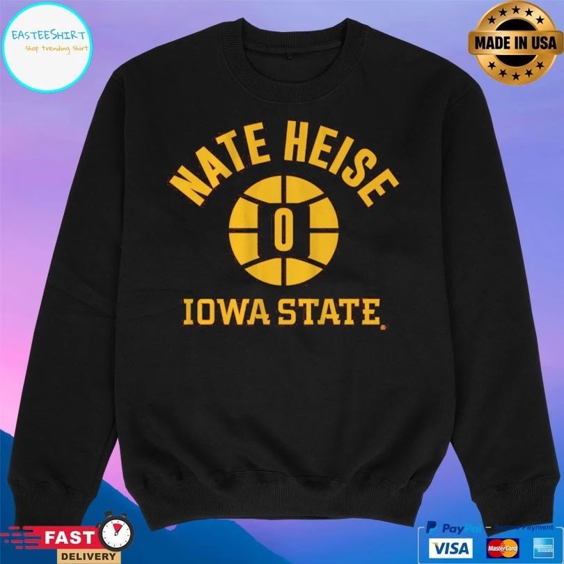Iowa State Cyclones Men’s Basketball Nate Heise Name Number Ball T-shirt