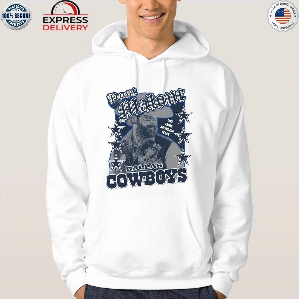 Dallas Cowboys Post Malone White Arlington Concert Shirt