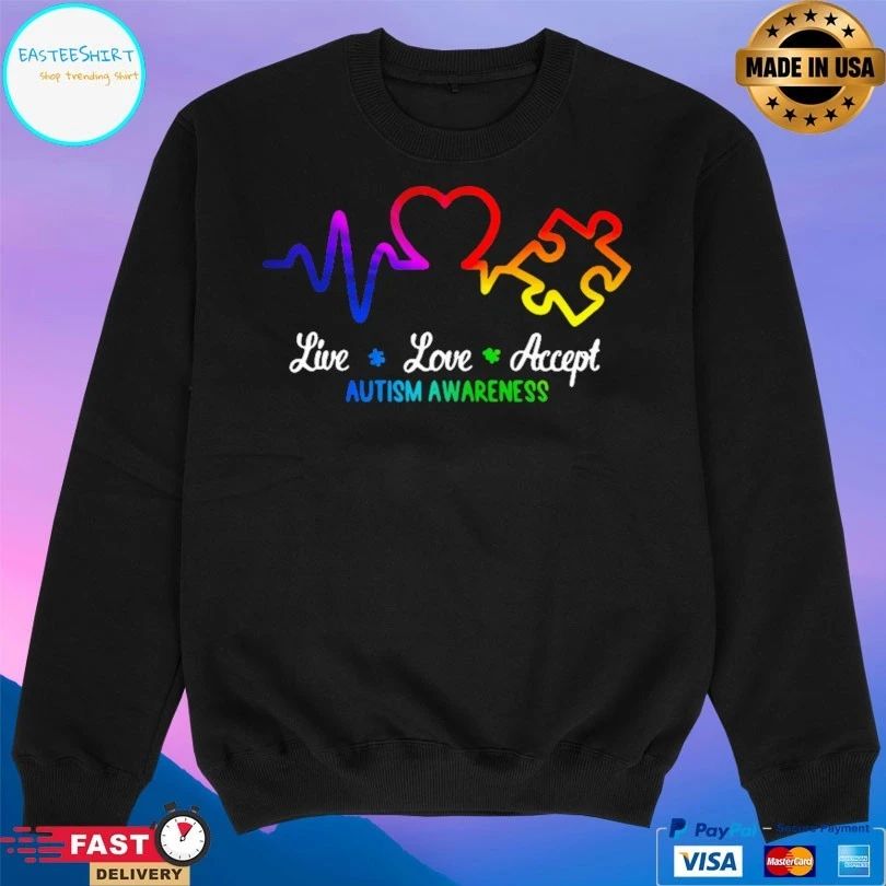 Live Love Accept Autism Awareness T-shirt
