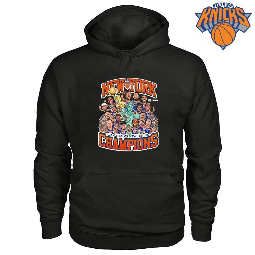 New York Knicks Nba Finals 2026 Champions Team Caricature Shirt