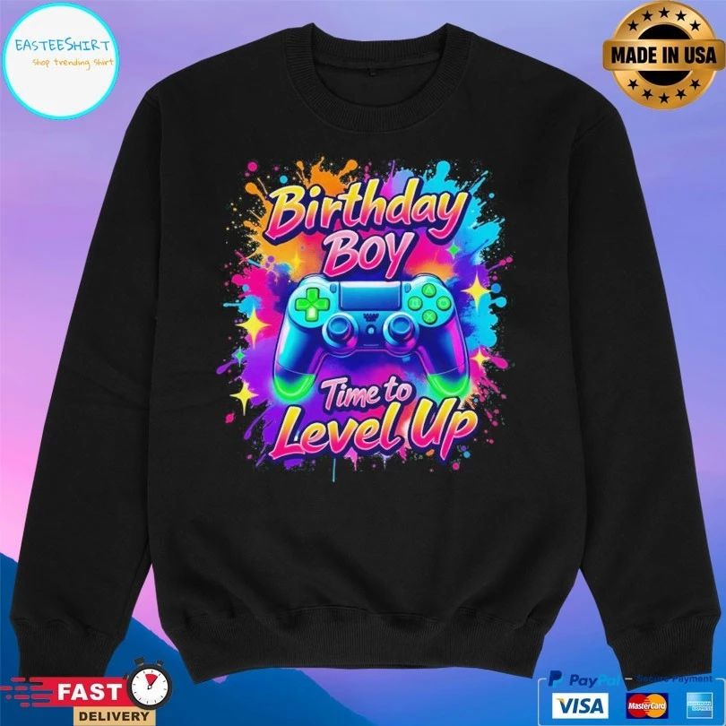 Gamer Birthday Boy Time To Level Up T-shirt