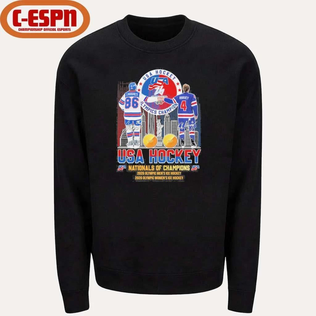 Jack Hughes And Caroline Harvey USA Hockey Nationals Of Champions Shirt