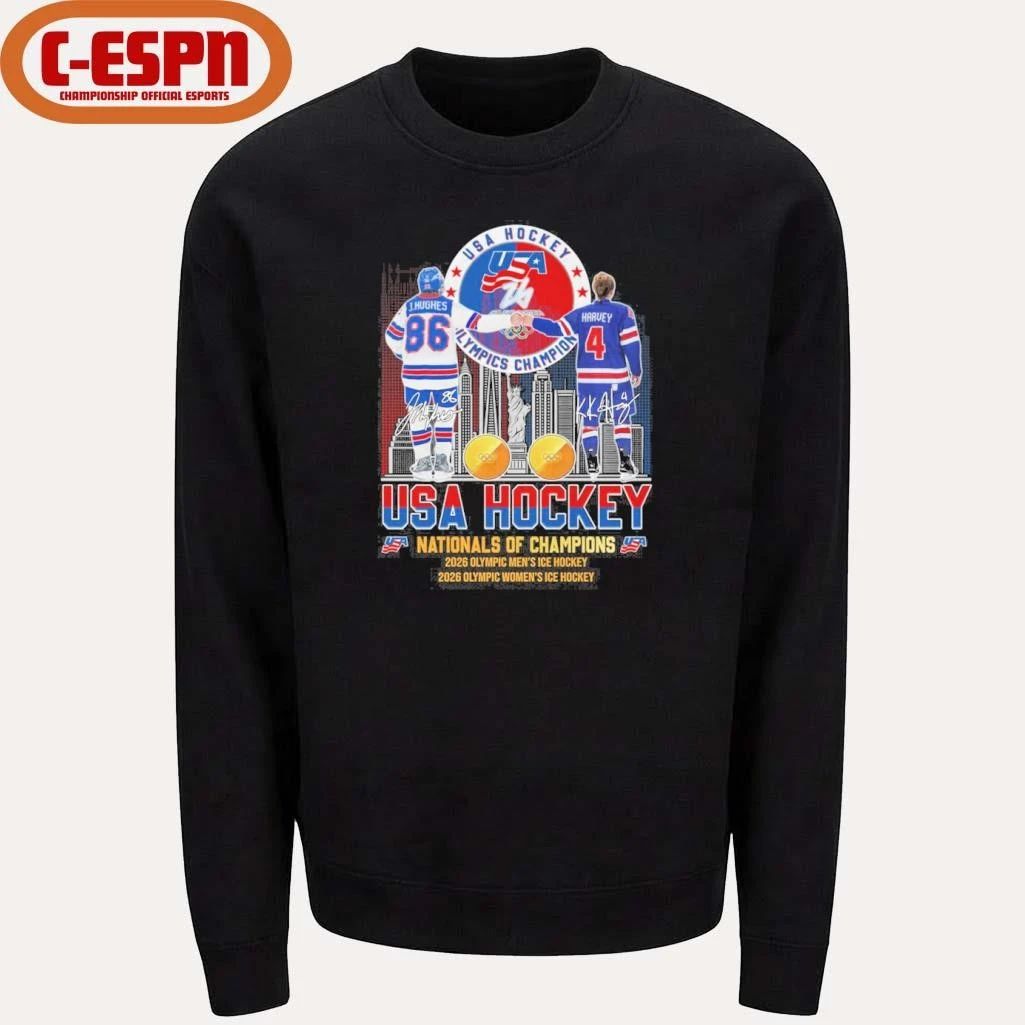 Jack Hughes And Caroline Harvey USA Hockey Nationals Of Champions Shirt