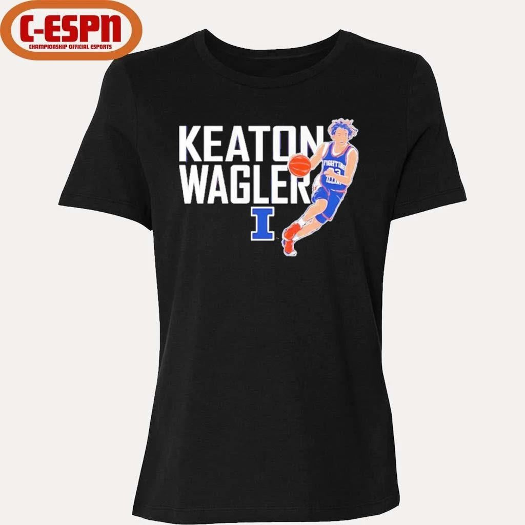 Illinois Basketball Keaton Wagler Name Pose Shirt