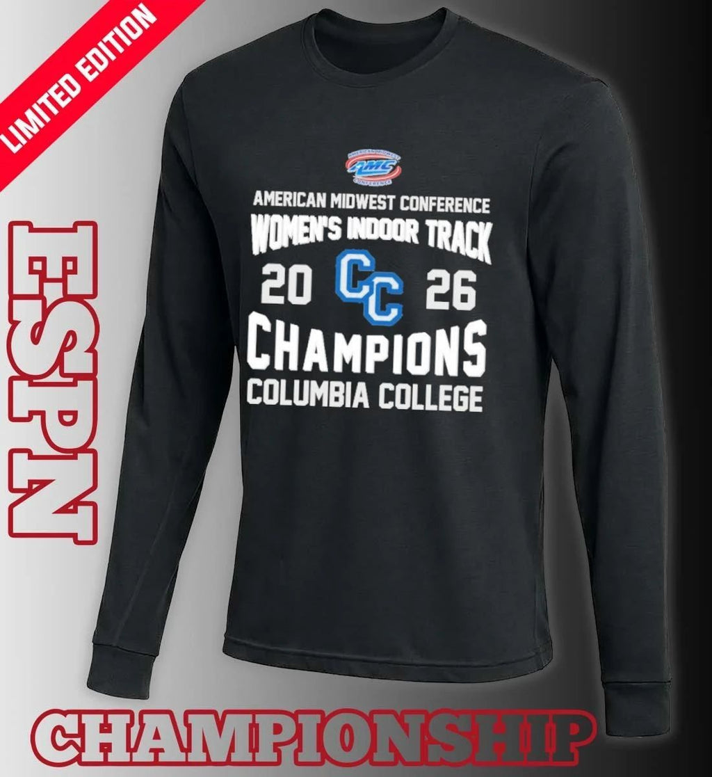 Columbia College 2026 AMC Women’s Indoor Track Champions Shirt