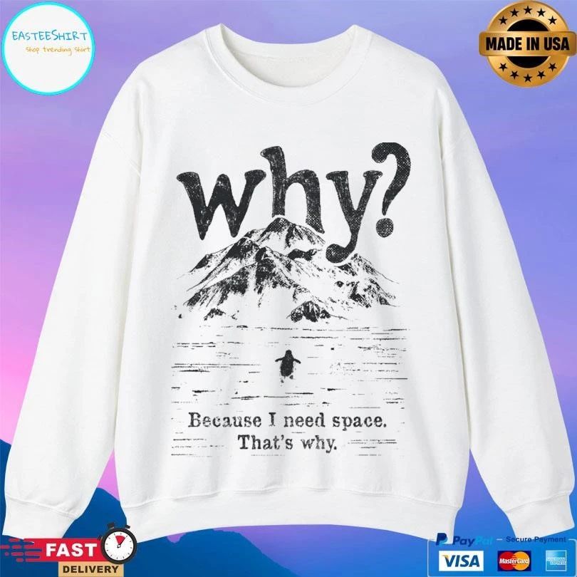 Nihilist Penguin Why Because I Need Space That’s Why T-shirts