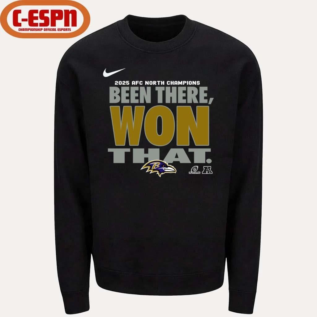 Baltimore Ravens 2025 AFC North Champions Been There, Won That T-Shirt