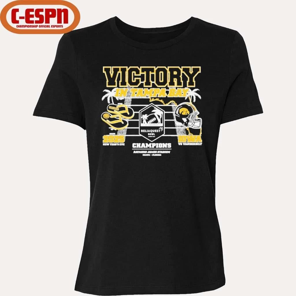 Iowa Hawkeyes Victory in Tampa Bay 2025 Reliaquest Bowl Champions shirt