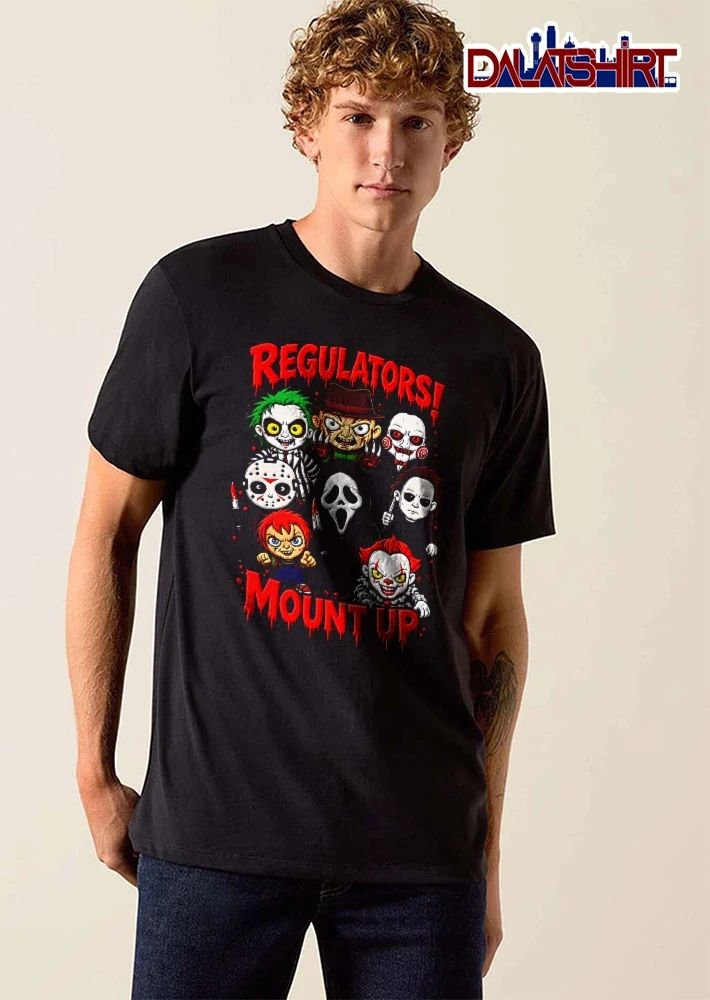 Regulators Mount Up Cartoon Chibi Horror Movie Villains shirt