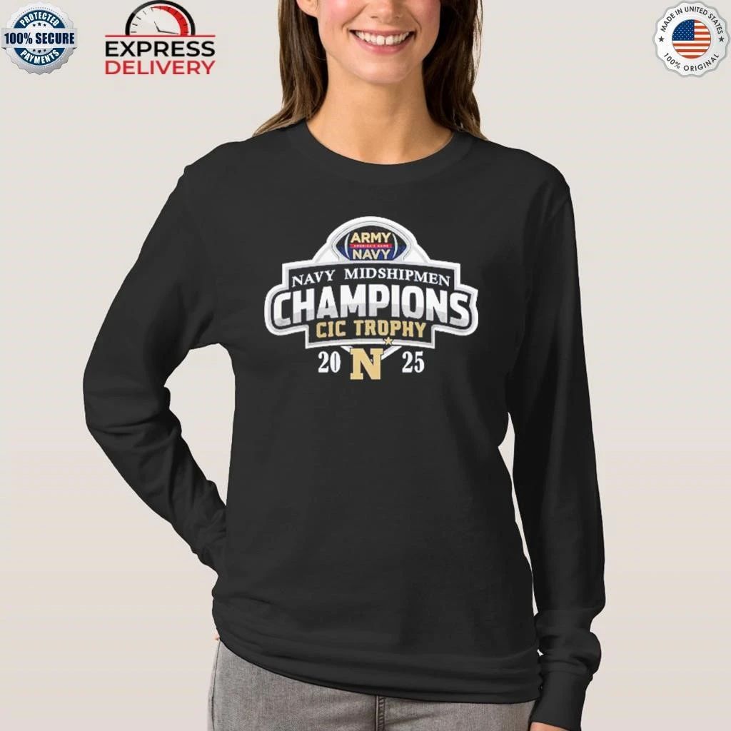 Navy Midshipmen Back To Back 2025 CIC Trophy Champions Collection Shirt