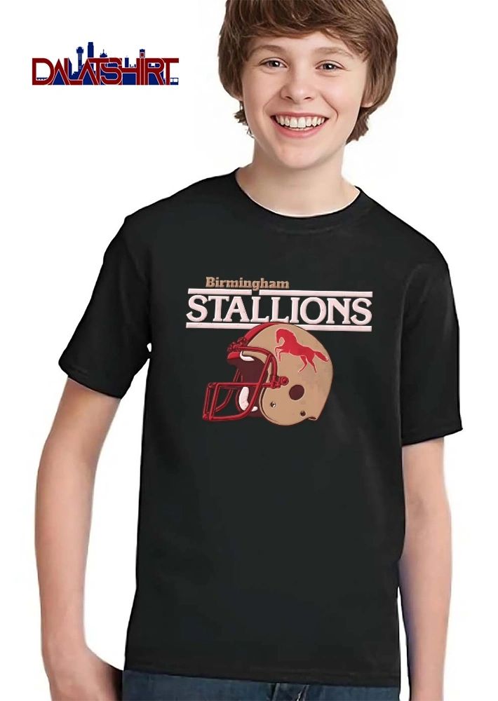 Birmingham Stallions Distressed Retro Football Helmet Horse Logo shirt