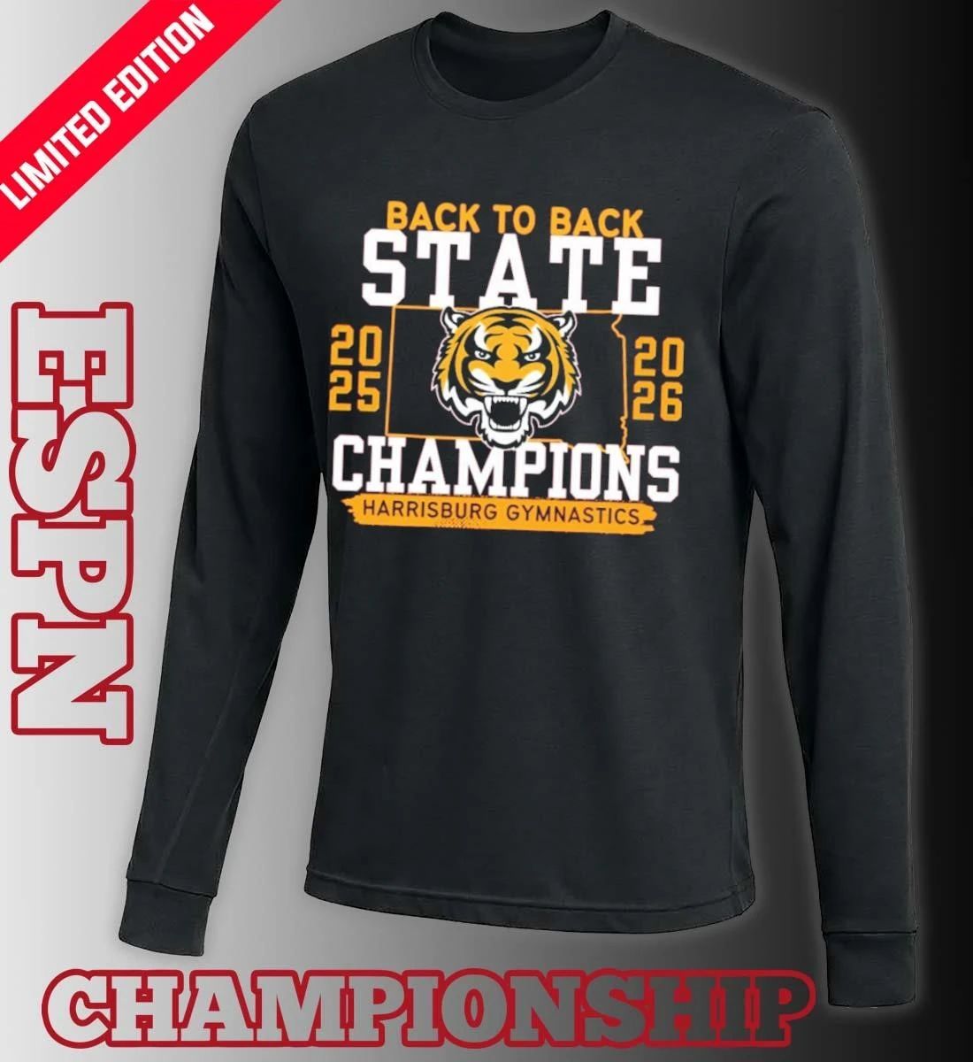 Harrisburg Gymnastics Back 2 Back State Champions Shirt