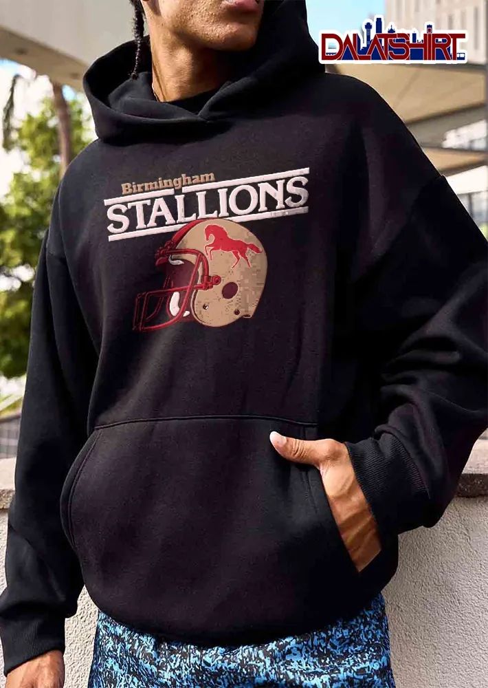 Birmingham Stallions Distressed Retro Football Helmet Horse Logo shirt