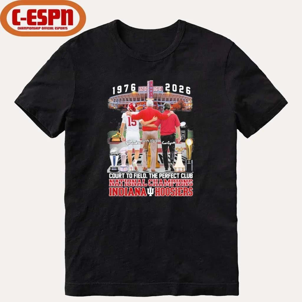 IU Football 1976-2026 Court To Field, The Perfect Club National Champions Shirt