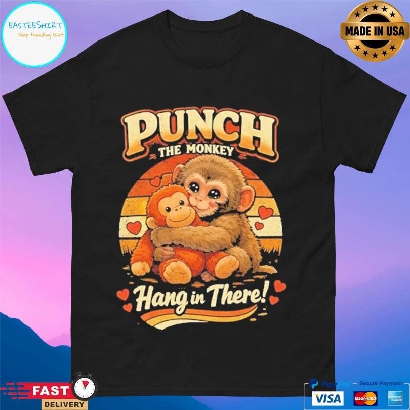 Punch The Monkey Hang In There Animal T-shirts