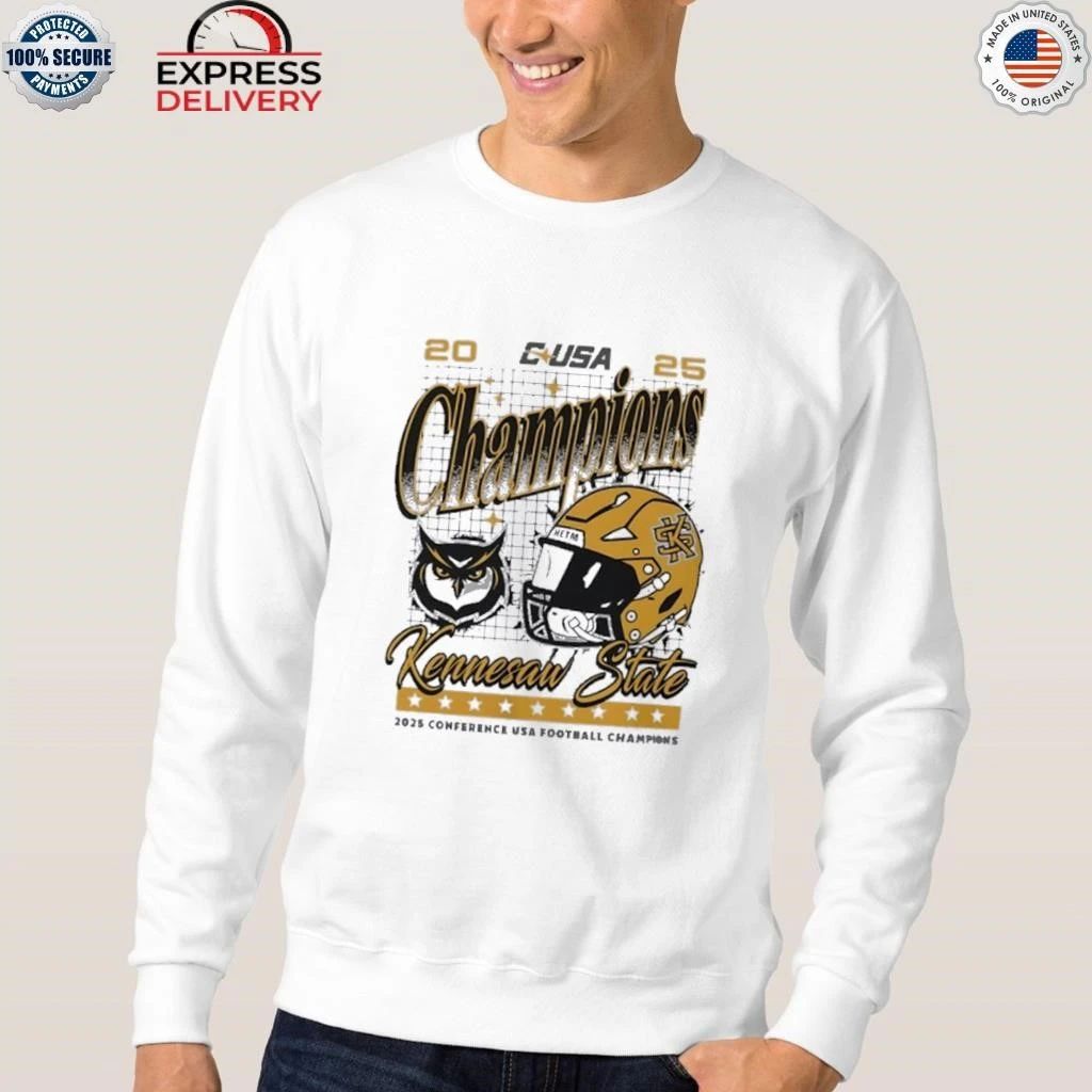 Congrats Kennesaw State Owls Official 2025 Champions Conference USA Football Shirt