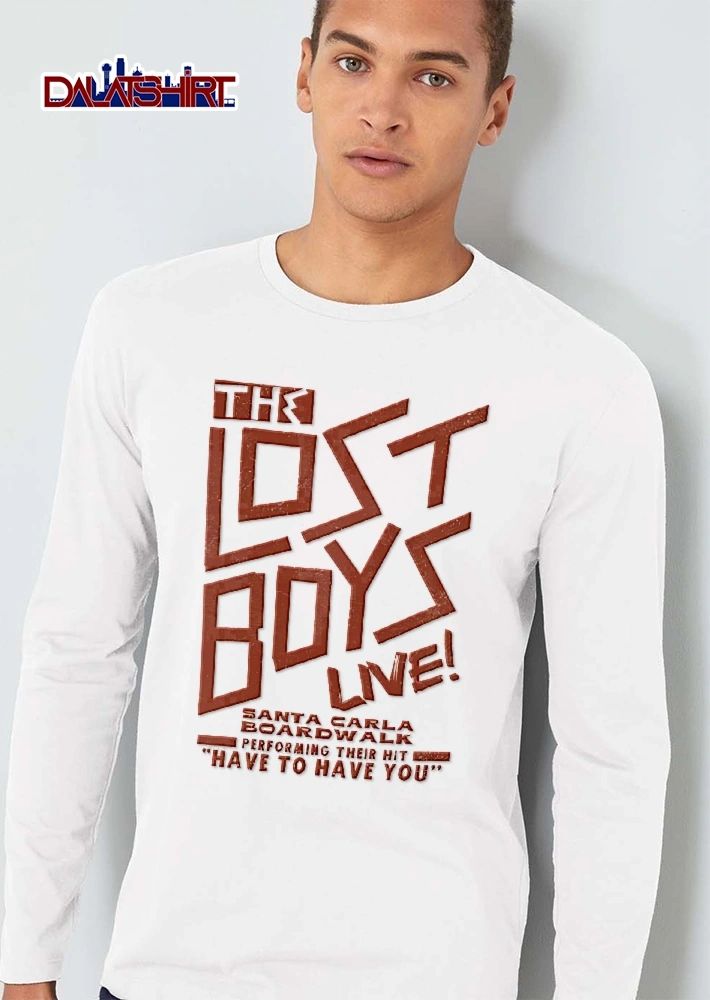 The Lost Boys Live Santa Carla Boardwalk Performing Their Hit Have To You Red Distressed Typography Poster shirt