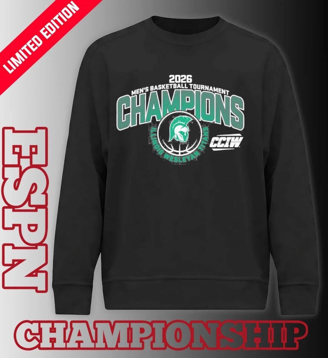 Illinois Wesleyan University Men’s Basketball 2026 CCIW Tournament Champions T-Shirt