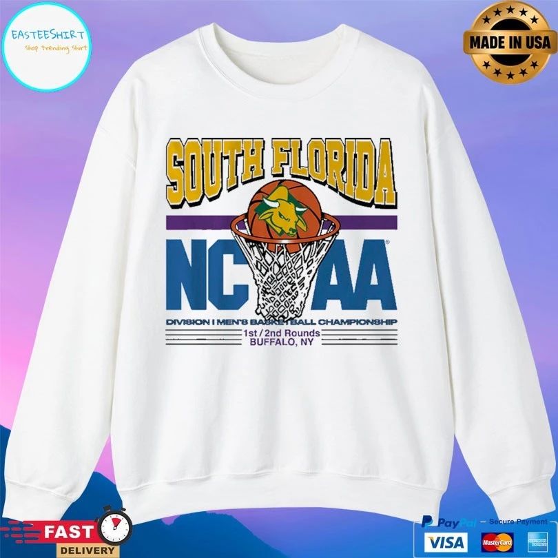 Usf Bulls Mbb South Florida 2026 Ncaa Division I Men’s Basketball Championship 1st 2nd Rounds Buffalo Ny Tournament Retro Vibes T-shirts