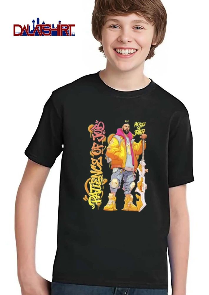 Heroes Of Faith Patience Job Bearded Man Holding Sword Cartoon shirt